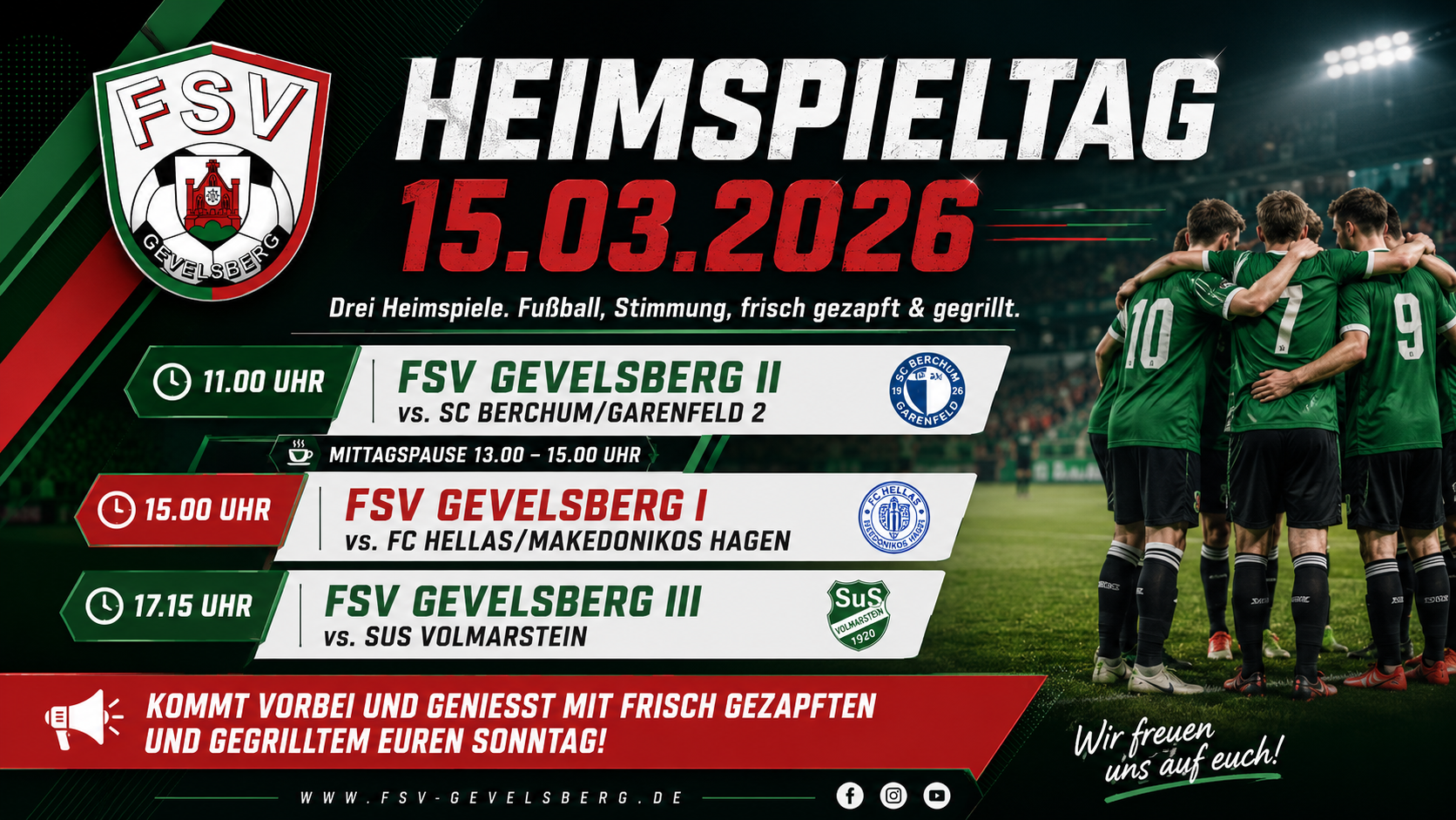 Heimspieltag am 15.03.2026